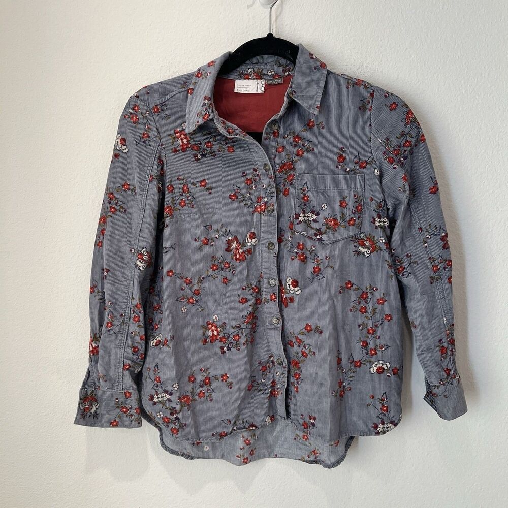 From The Heart Of Anthropology Building 18 Corduroy Floral Button Down, US00P